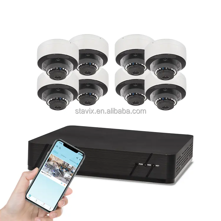 Zhuhai Surveillance Hotel Security CCTV IP Camera Mount Set Of 6 System With Security Outside Ready To Ship Camera Kits