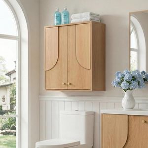 Armoire à pharmacie murale en bois avec fermeture amortie, de qualité supérieure, avec système de fixation par crochets français, organisateur de toilettes, <span class=keywords><strong>pour</strong></span> salon, imperméable, étagère non pliable - Product Image 2