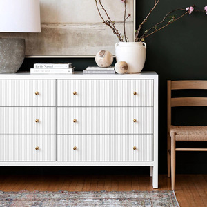 Design élégant Mobilier De Chambre <span class=keywords><strong>Blanc</strong></span> Lavé de Haute Qualité Chêne Table de <span class=keywords><strong>Commode</strong></span> 6 Tiroirs <span class=keywords><strong>Commode</strong></span> de Chambre - Product Image 2