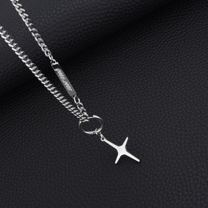 2026 New Exquisite Long <b>Chain</b> <b>Cross</b> Pendant Necklace Fashion Design Men's Titanium Steel Necklaces Wholesale Jewelry Trendy - Product Image 5