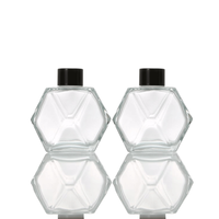 Bouteille en verre vide transparente pour diffuseur à bâtonnets, 100 ml, 200 ml, avec bouchon noir, pour parfum d'ambiance et décoration intérieure - Vente en gros