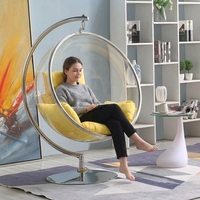 Fauteuil Inclinable Moderne pour Salon avec Support, Structure Métallique Transparente Finition Dorée pour Hôtels et Villas