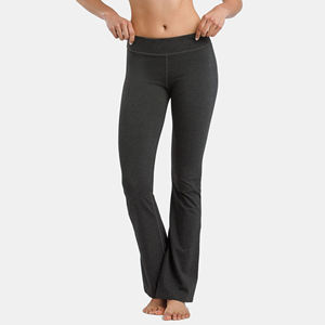 High Waist Full Length Seamless <b>Flared</b> Leg Yoga <b>Leggings</b> Solid Olive Green Women's Activewear Pants - Product Image 3