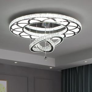 Offre Spéciale forme créative Lustre cercle suspendu lumière hôtel moderne luxe k9 plafonnier en cristal clair - Product Image 5