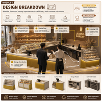 Vitrina para Pastelería, Exhibidor de Panadería, Estante para Exhibición de Pan, Vitrina para Pasteles, Mostrador de Café, Mostrador de Caja, Muebles Personalizados