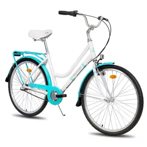 JOYKIE成人白色铝制经典自行车女士26英寸巡洋舰通勤自行车女子城市自行车
