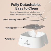 Bol d'eau flottant anti-éclaboussures pour animaux de compagnie de style moderne JZ Bol anti-déversement pour chien et chat à consommation lente avec base antidérapante OEM/ODM