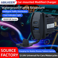 Chargeur rapide 12V 24V PD 3.0 avec interrupteur à bascule, double port USB, prise de charge pour bateau, bus, marine