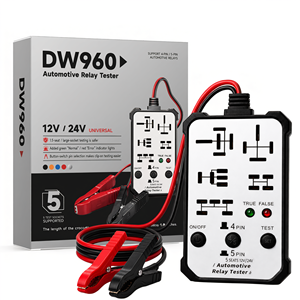 Testeur de relais automobile DW960 12V 24V 4 broches 5 broches universel avec 5 prises de test Outil de diagnostic - Product Image 2