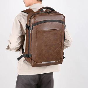 Nueva mochila multifuncional para ordenador portátil para hombre, doble respaldo de cuero a la moda transfronteriza para estudiantes y viajeros - Product Image 4