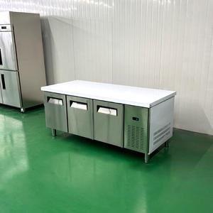 Commercial Three-door Stainless Steel Workbench, Kitchen Dining Table, <b>Freezer</b>, Counter, Direct Cooling, and Digital Control - Product Image 1