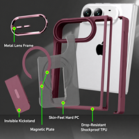 Étui de téléphone magnétique pliable 2-en-1 avec béquille dissimulée, coque de protection intégrale en PC doux au toucher pour téléphone pliable 18