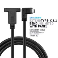 Adaptateur d'extension USB Type C 3.1 mâle vers femelle à montage sur panneau, câble d'extension à visser pour équipement industriel et de bureau
