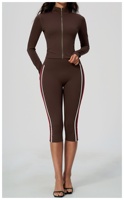 Veste de yoga TongJoes haut de gamme en Spandex/Nylon, effet seconde peau, col montant zippé, pour femme, idéale pour la course et le fitness