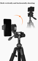 Trépied de Caméra 170cm avec Support de Téléphone et Anneau Lumineux, Rotation pour Appareil Photo DSLR, Support de Téléphone avec Bluetooth