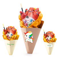 Emballage personnalisé pour cônes à churros, porte-cône en papier, boîte à crêpes, boîte à churros
