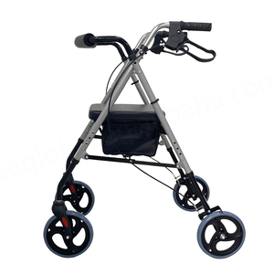 CA503SKD(Red) Factory Direct <b>Sale</b> Elderly & Disable Folding <b>Rollator</b> Walker with Seat Walking Aid - Product Image 2