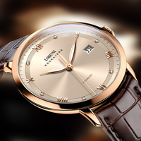 Montre-bracelet de luxe pour homme LOBINNI, marque haut de gamme, design classique, bracelet en acier inoxydable et cuir, cadran de 41 mm, résistante à l'eau, aiguilles