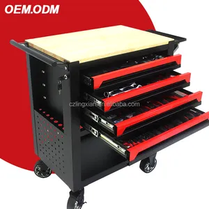 OEM Factory 4 Drawers Metal Tool Cart With Rolling Trolley Tool Cart Rolling Tool Chestwith Lock