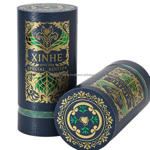 Caja de regalo de cilindro rígido de embalaje de tubo de cartón ecológico personalizado con logotipo de lámina en relieve tipo caja - Product Image 2