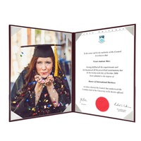 Porte-diplôme A4 en similicuir avec logo personnalisé, avec page intérieure imprimée