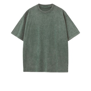 Camiseta Y2K holgada de punto 100% algodón, transpirable, informal, personalizada, lisa, estilo urbano, unisex, vintage, con lavado ácido. - Product Image 1