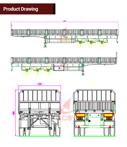 Semi-remorque à parois latérales <span class=keywords><strong>en</strong></span> acier de 45 pieds avec bâche pour le transport de marchandises lourdes <span class=keywords><strong>en</strong></span> vrac et de ciment ensaché - Product Image 6