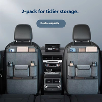 Organisateur de siège arrière de voiture en cuir suédé de luxe avec support pour tablette, sac de rangement suspendu multi-poches pour siège arrière, accessoires automobiles