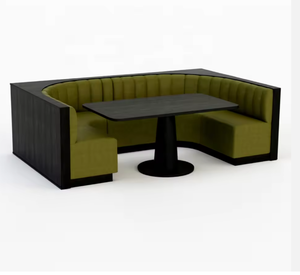 Muebles de <span class=keywords><strong>Restaurante</strong></span> Curvos en Forma de U, Tapizados con Botones, en PU, para <span class=keywords><strong>Bares</strong></span> <span class=keywords><strong>y</strong></span> Restaurantes Temáticos - Product Image 1