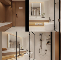 Ensemble de meubles fixes pour chambre d'hôtel d'affaires moderne sur mesure, panneau mural en placage de bois, armoire pour projet de rénovation d'hôtel