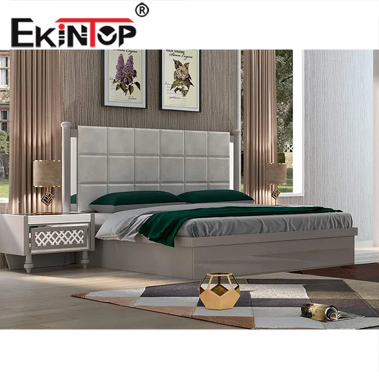 Ekintop vente chaude ensemble de meubles de chambre à coucher de luxe lit king size lit en bois moderne