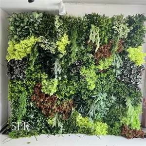 Свернутая Цветочная стена зеленая растительная Ткань шелковая структура материал Свадебный сценический фон Искусственные цветы стена для салона Стена D