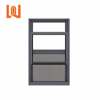 Ventana de Doble Hoja con Diseño Moderno y Mosquitera, Estilo Vertical Deslizante, Ventanas Antihuracanes