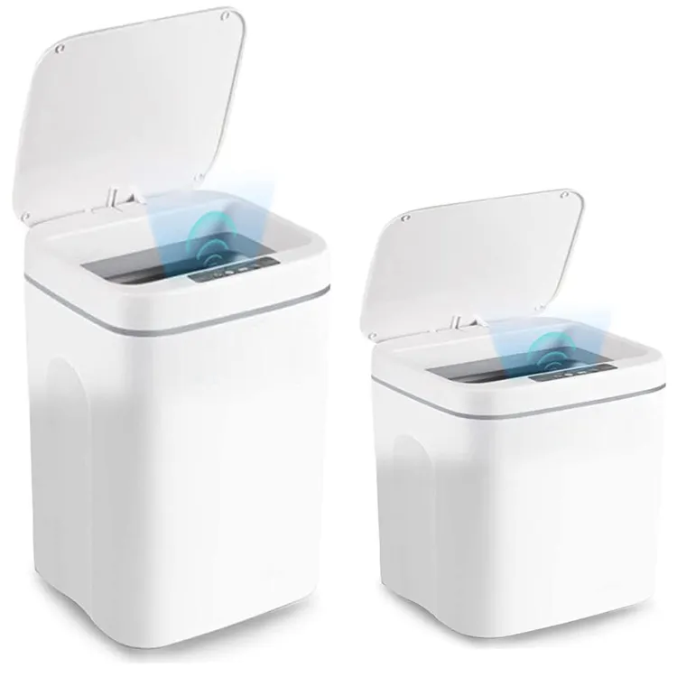 6L12Lホワイトスマート自動タッチレスセンサーリサイクル廃棄物スリムゴミ箱キッチンオフィスリビングルームバスルーム用