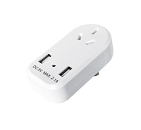 Argentina Multi Adapter Power Strip, Plug 2P + T 10A 250V avec 2 indicateurs USB et LED, Max Out Put Current:2.1A