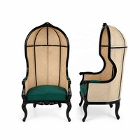 Fauteuil Trône Néoclassique en Bois Massif et Osier, Style Ancien, Fauteuil Trône Cage à Oiseaux pour Mariage et Salon