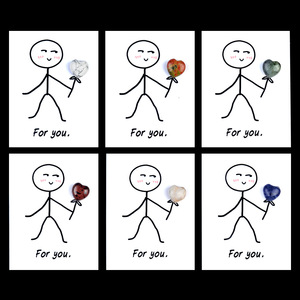 Chữa Bệnh thẻ loạt đá quý tinh thể tự nhiên Đá Mã Não 15mm khắc hình trái tim tình yêu sáng tạo vui vẻ Valentine - Product Image 1