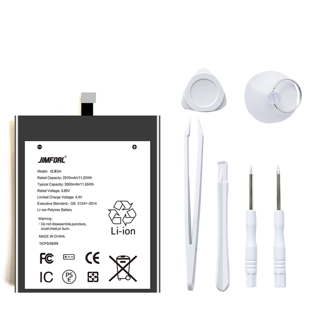 BN30 BN34 BN47 BN37 BM47 BN40 BN44 BN43 Li-ion Polymer Rechargeable Battery for Redmi 5A 5P A2 Lite 3/4/6 Pro 6A 4A 4X-in Stock