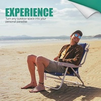 Lot de 2 chaises de plage basses larges à 5 positions surdimensionnées chaises de camping pliantes portables avec porte-gobelet pour l'extérieur