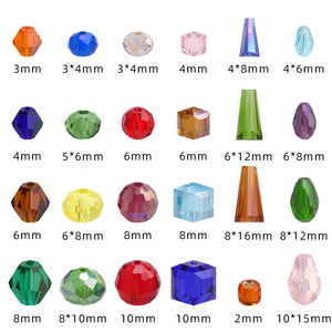 ZHB Hobbyworker Mix ShapesGlass Beads para la fabricación de joyas Crystal Bicone Pagoda Tower Drops Rondelle Beads Bracelet Charms - Product Image 2