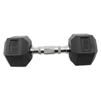 Set Dumbbell Karet 5kg Serbaguna China, Pabrik Langsung Rizhao, Gagang Besi Cor Krom Tahan Lama, Beban Heksagonal