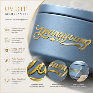 Etiquetas de Transferencia UV DTF Personalizadas, Pegatinas Metálicas 3D con Logotipo, Película Desprendible para Vasos, Botellas y Embalajes OEM - Product Image 3