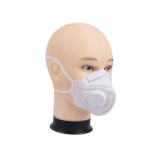 Masker Pelindung Sekali Pakai Lipat LAIANZHI Hot Sale Pabrik KLT11 EN149 FFP2 dengan Penutup Kepala, Katup, Lembut, Halus, Bernapas, Putih - Product Image 3