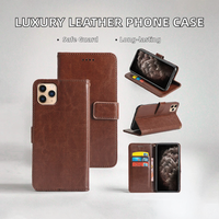 Étui de protection pour téléphone portable, étui à rabat de luxe, cuir PU artificiel, antichoc, porte-cartes, design professionnel pour 13