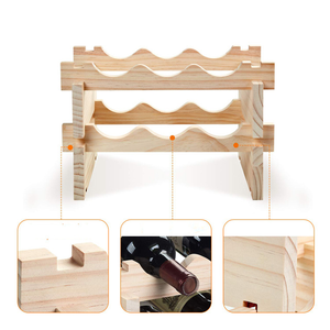 2 niveaux 6 porte-<span class=keywords><strong>bouteilles</strong></span> porte-vin en <span class=keywords><strong>bois</strong></span> massif naturel organisateur de <span class=keywords><strong>bouteilles</strong></span> de vin <span class=keywords><strong>casier</strong></span> à vin - Product Image 3