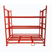 Étagère de rangement pour pneus de camion pliable et empilable en acier robuste à plusieurs niveaux, revêtement en poudre électrostatique anti-corrosion