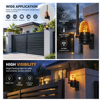 Feu de signalisation LED étanche ambre clignotant avec antenne pour ouvre-porte, porte de garage, barrière, volet roulant