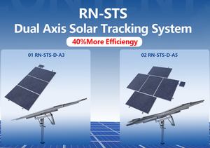 Rn năng lượng mặt trời trục kép thông minh theo dõi Khung thép carbon đơn cột mặt đất năng lượng mặt trời gắn hệ thống - Product Image 3