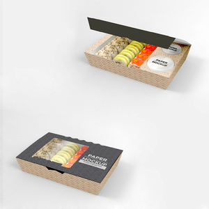 Boîte d'emballage de sushi personnalisée biodégradable en gros, boîte de sushi jetable en papier, boîte à emporter japonaise, boîte à sushi bento avec fenêtre - Product Image 2