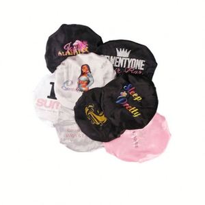 Bonnet en Soie Double Couche Personnalisé pour le Sommeil avec Logo – Vente en Gros Usine – Blanc, Noir, Rouge, Bleu - Product Image 1